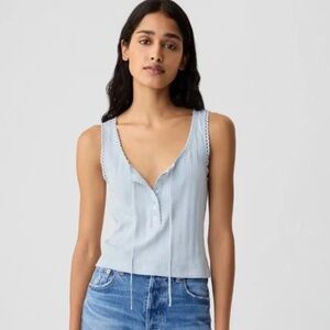 GAP X DÔEN Pointelle Tank Top - Dublin Blue XXS